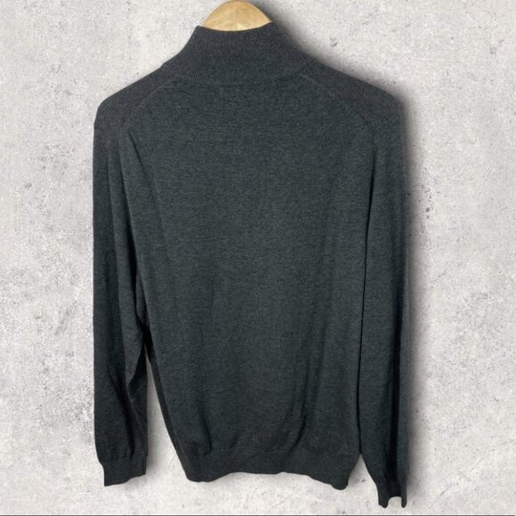 NEW Van Heusen Quarter Zip Knit Sweater Grey Size Large Sample Pullover Diamond - Picture 4 of 7